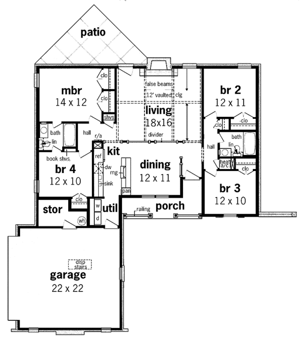 Architectural House Design - Traditional Floor Plan - Main Floor Plan #45-401