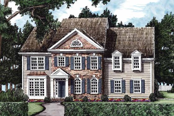 Exterior - Front Elevation 4 for Classical House Plan #927-595 - 4 bed, 2.5 bath