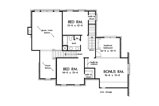 Floor Plan - Upper Floor for Traditional House Plan #929-472 - 4 bed, 3 bath