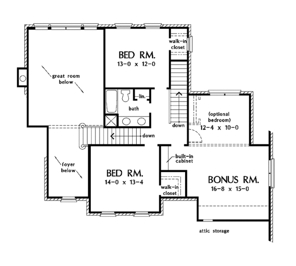 Home Plan - Traditional Floor Plan - Upper Floor Plan #929-472