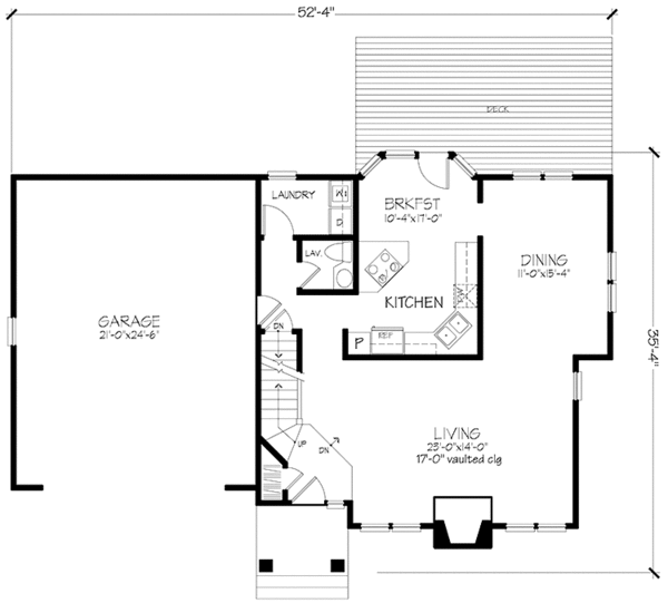 Architectural House Design - Prairie Floor Plan - Main Floor Plan #320-1097