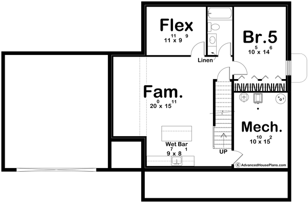 Dream House Plan - Farmhouse Floor Plan - Lower Floor Plan #455-687