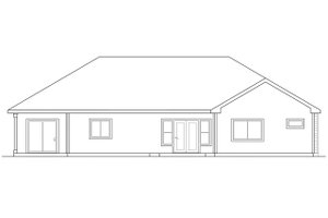 Exterior - Rear Elevation for Traditional House Plan #124-279 - 4 bed, 2 bath