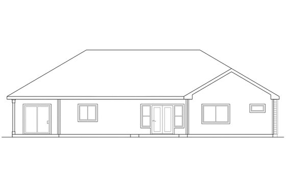Exterior - Rear Elevation for Traditional House Plan #124-279 - 4 bed, 2 bath