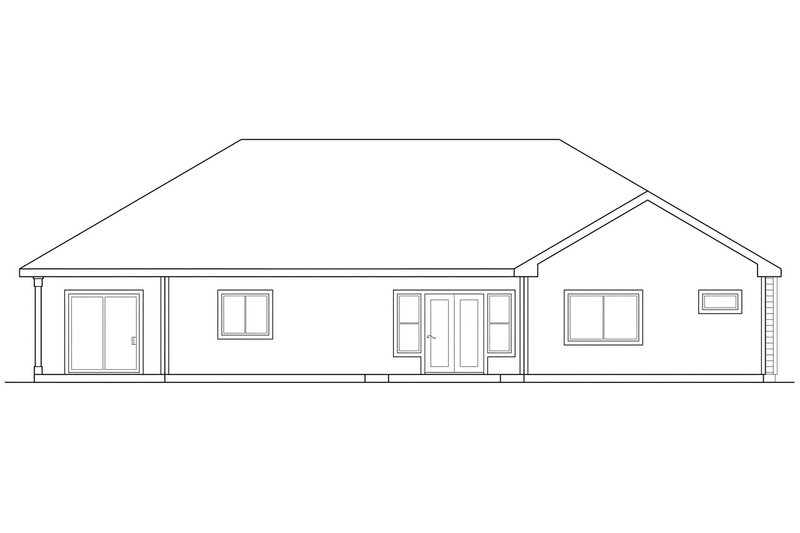 House Plan Design - Exterior - Rear Elevation for Traditional House Plan #124-279 - 4 bed, 2 bath