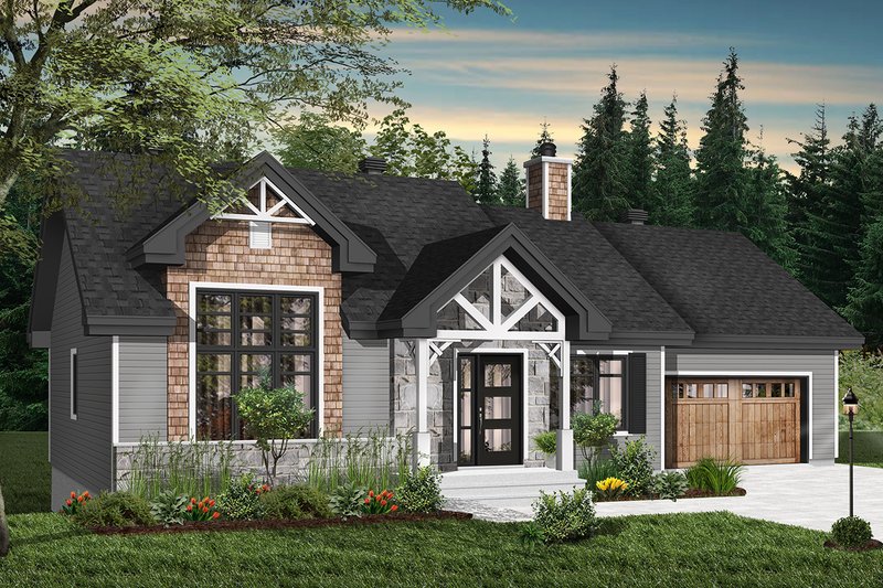 House Blueprint - Exterior - Front Elevation 5 for Ranch House Plan #23-2665 - 2 bed, 1 bath