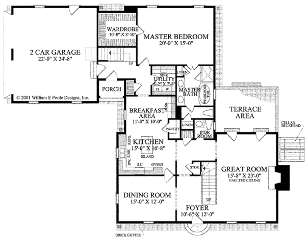 Colonial Floor Plan - Main Floor Plan #137-343