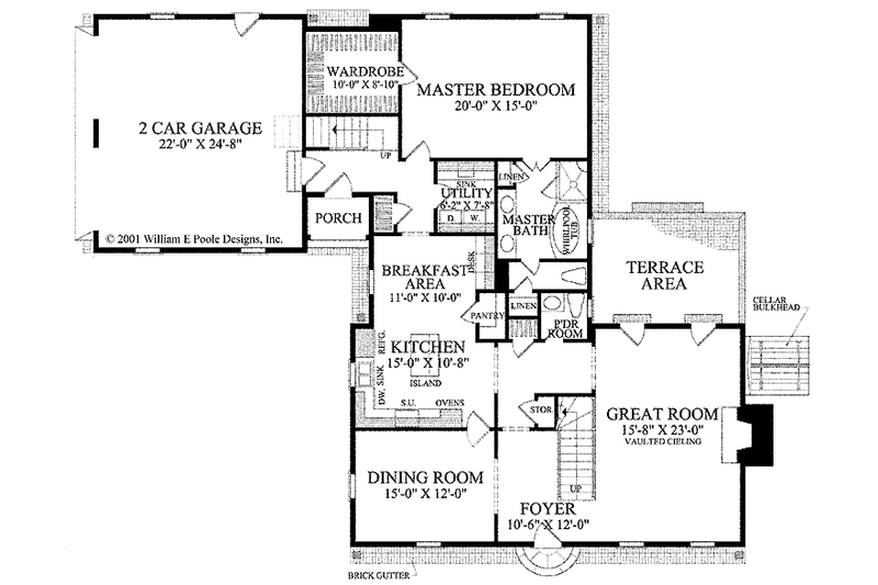 Home Plan - Floor Plan - Main Floor for Colonial House Plan #137-343 - 3 bed, 2.5 bath