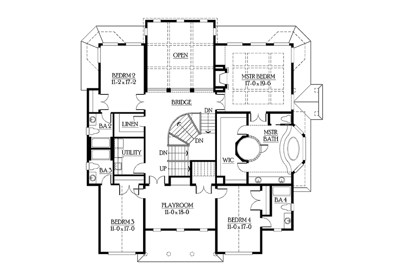 Dream House Plan - Floor Plan - Upper Floor for Craftsman House Plan #132-514 - 5 bed, 5.5 bath