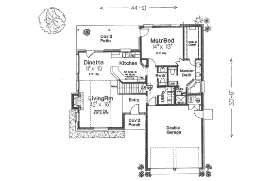 Floor Plan - Main Floor for European House Plan #310-411 - 3 bed, 2.5 bath