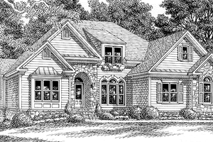 Exterior - Front Elevation 4 for Country House Plan #927-547 - 4 bed, 3 bath
