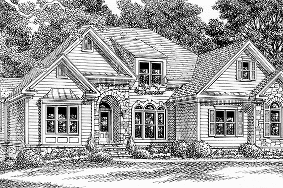 Exterior - Front Elevation 4 for Country House Plan #927-547 - 4 bed, 3 bath