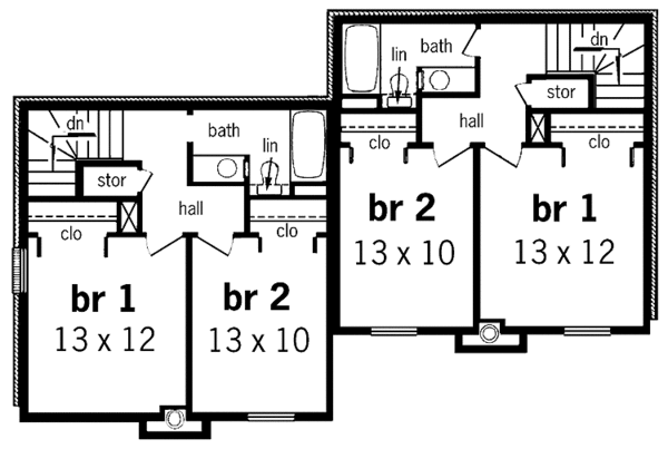 House Plan Design - Traditional Floor Plan - Upper Floor Plan #45-396