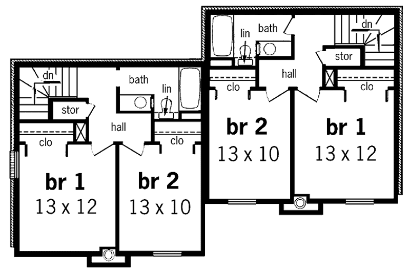 Dream House Plan - Floor Plan - Upper Floor for Traditional House Plan #45-396 - 4 bed, 2 bath