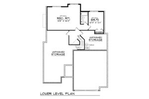 Floor Plan - Lower Floor for Traditional House Plan #70-167 - 2 bed, 2 bath