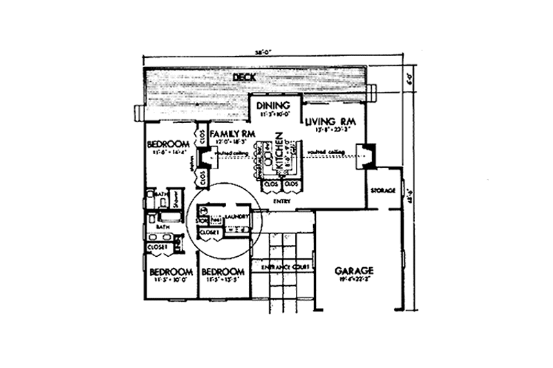 Home Plan - Floor Plan - Main Floor for Prairie House Plan #320-1311 - 3 bed, 2 bath