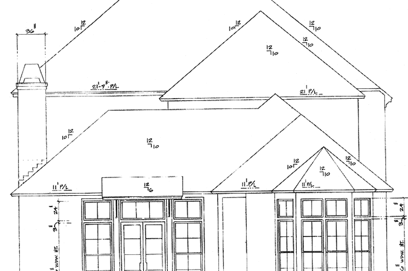 Home Plan - Exterior - Rear Elevation for Mediterranean House Plan #301-138 - 4 bed, 3.5 bath