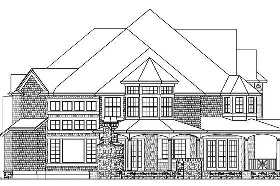 Exterior - Rear Elevation for Victorian House Plan #132-255 - 4 bed, 4.5 bath