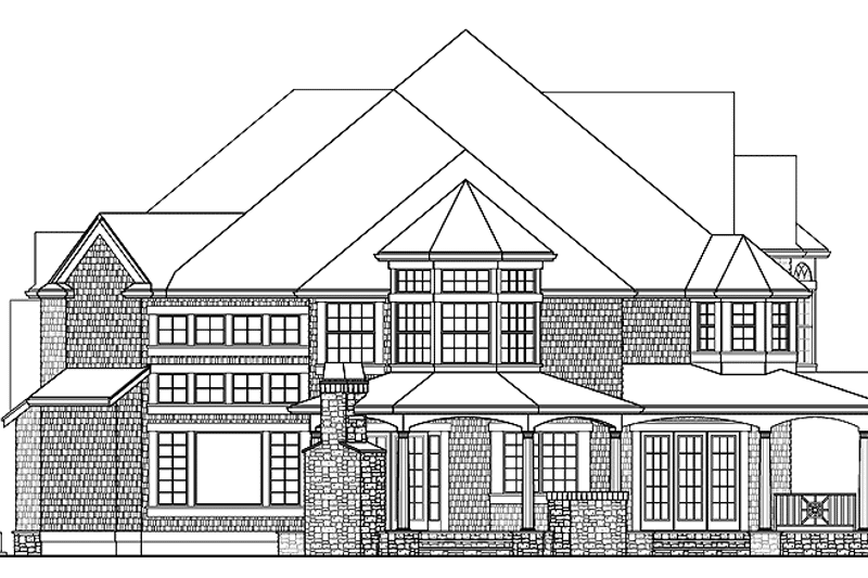 Architectural House Design - Exterior - Rear Elevation for Victorian House Plan #132-255 - 4 bed, 4.5 bath