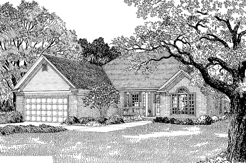 Architectural House Design - Exterior - Front Elevation 3 for Ranch House Plan #17-2637 - 3 bed, 2 bath