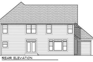 Exterior - Rear Elevation for Traditional House Plan #70-735 - 4 bed, 3.5 bath