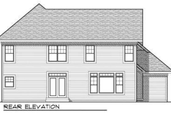 Exterior - Rear Elevation for Traditional House Plan #70-735 - 4 bed, 3.5 bath