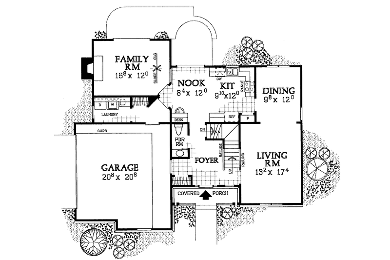 Home Plan - Floor Plan - Main Floor for Traditional House Plan #72-1076 - 3 bed, 2.5 bath