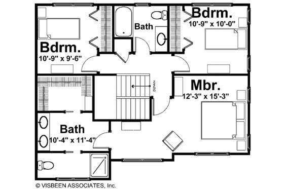 Floor Plan - Upper Floor for Country House Plan #928-157 - 3 bed, 2.5 bath