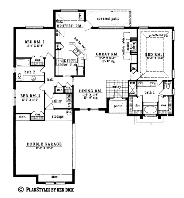 House Plan Design - Country Floor Plan - Main Floor Plan #42-445