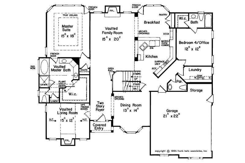 Home Plan - Floor Plan - Main Floor for European House Plan #927-77 - 4 bed, 3.5 bath