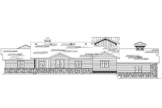 Exterior - Rear Elevation for Craftsman House Plan #5-371 - 5 bed, 3 bath