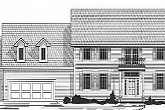 Exterior - Front Elevation for Colonial House Plan #67-621 - 4 bed, 3.5 bath