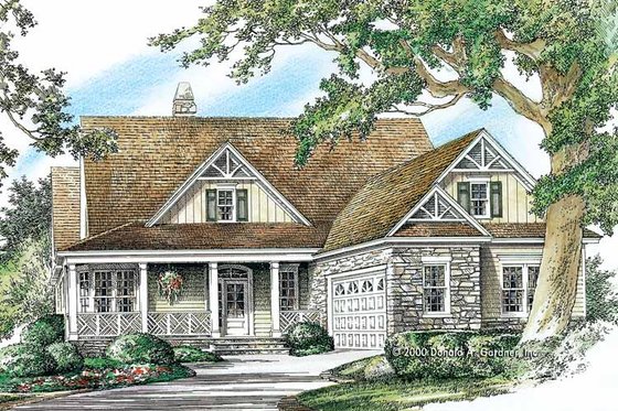 Exterior - Front Elevation 3 for Country House Plan #929-751 - 4 bed, 3 bath