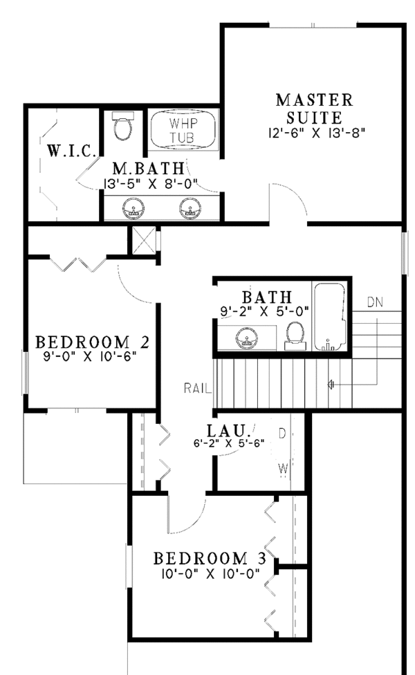 Architectural House Design - Traditional Floor Plan - Upper Floor Plan #17-2996