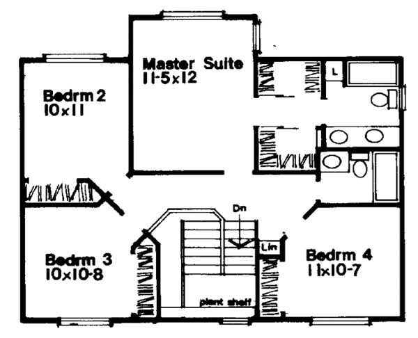Dream House Plan - Country Floor Plan - Upper Floor Plan #300-125