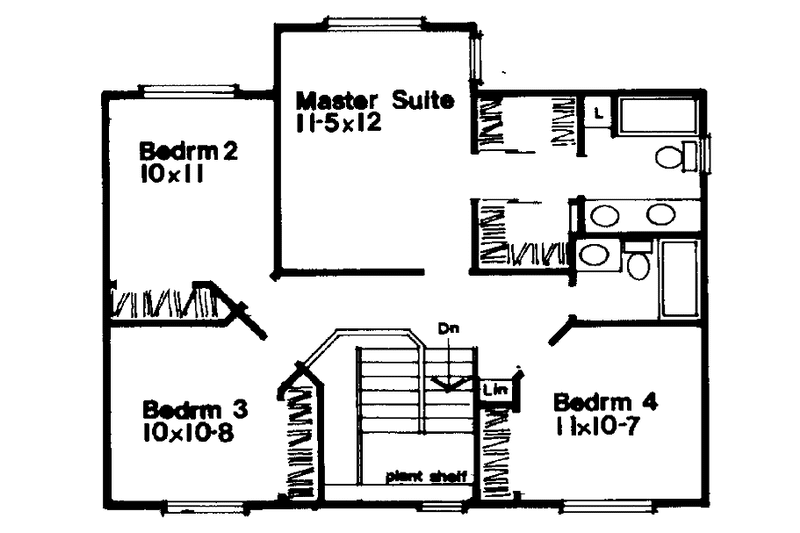 Home Plan - Floor Plan - Upper Floor for Country House Plan #300-125 - 4 bed, 2.5 bath
