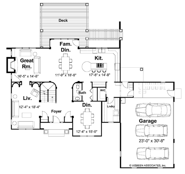 House Plan Design - Craftsman Floor Plan - Main Floor Plan #928-94
