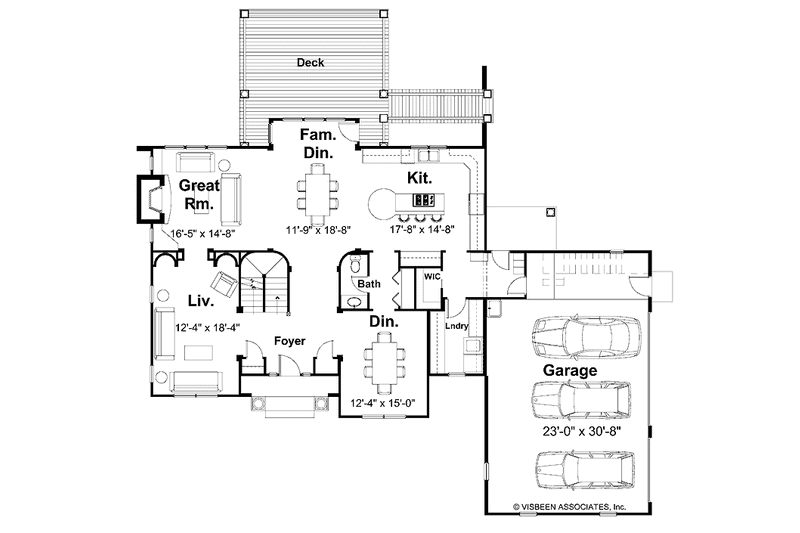 Home Plan - Floor Plan - Main Floor for Craftsman House Plan #928-94 - 4 bed, 3.5 bath