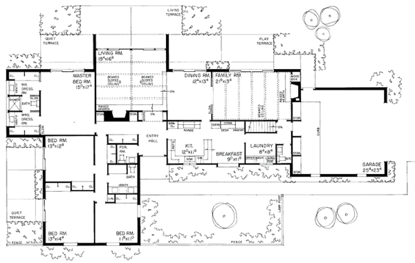 House Design - Ranch Floor Plan - Main Floor Plan #72-570