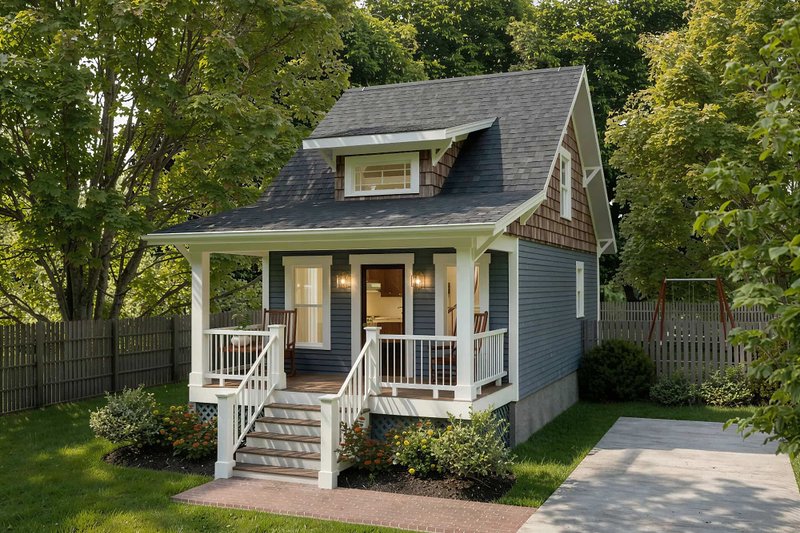 Dream House Plan - Exterior - Front Elevation for Bungalow House Plan #79-308 - 1 bed, 1 bath