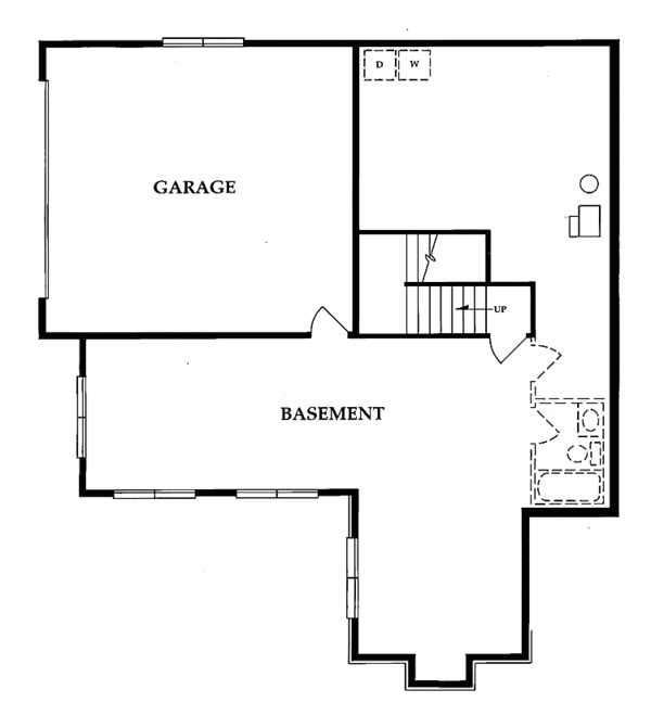 Architectural House Design - European Floor Plan - Lower Floor Plan #942-1