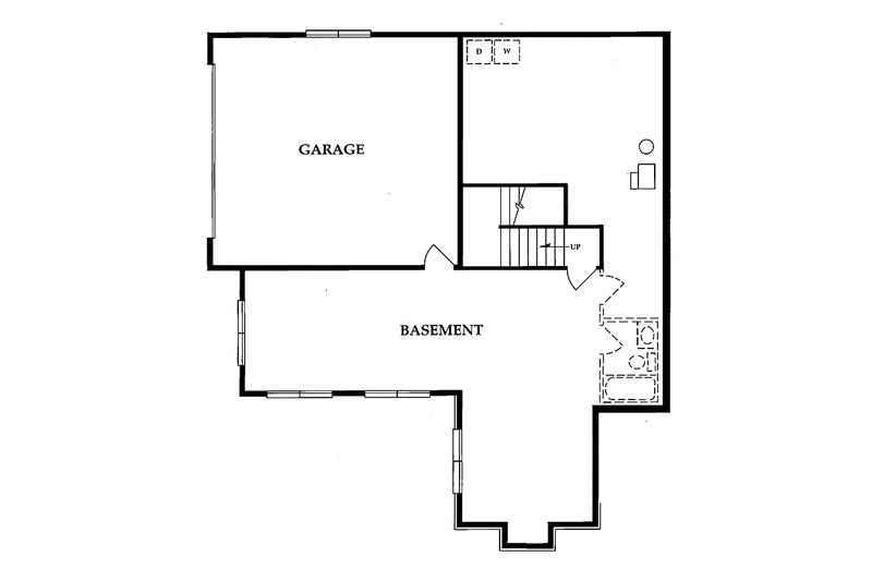 House Blueprint - Floor Plan - Lower Floor for European House Plan #942-1 - 4 bed, 2.5 bath