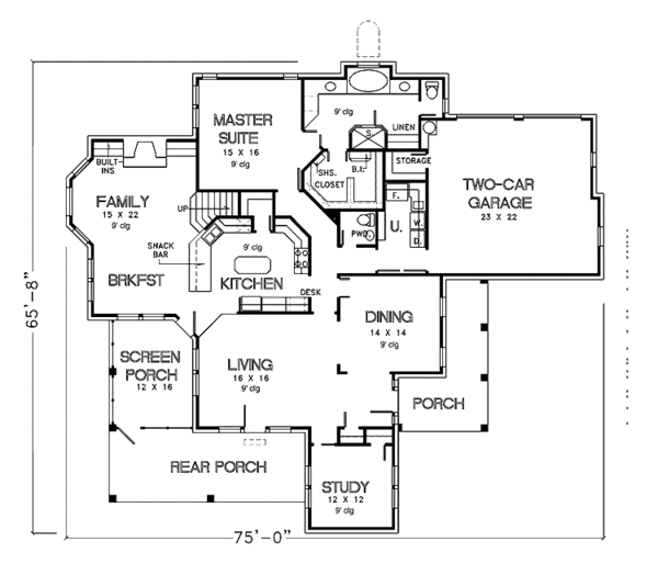 Home Plan - Country Floor Plan - Main Floor Plan #974-30