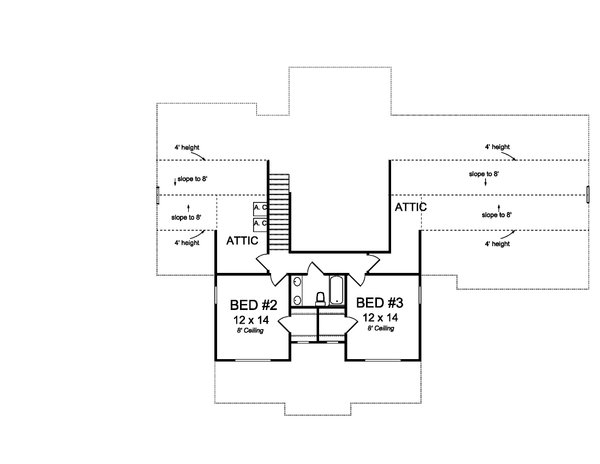 House Blueprint - Cottage Floor Plan - Upper Floor Plan #513-2192
