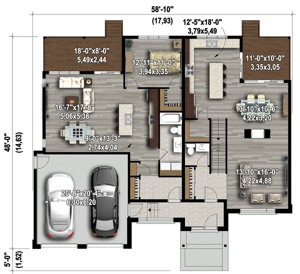 Contemporary Floor Plan - Main Floor Plan #25-4609