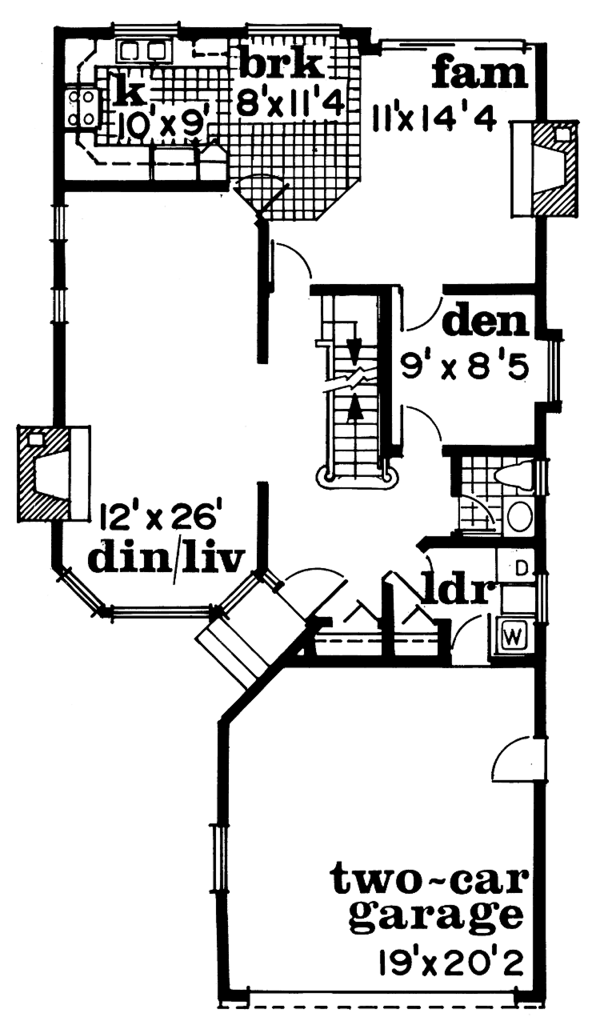 Home Plan - Tudor Floor Plan - Main Floor Plan #47-981