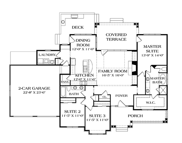 Home Plan - Craftsman Floor Plan - Main Floor Plan #453-611