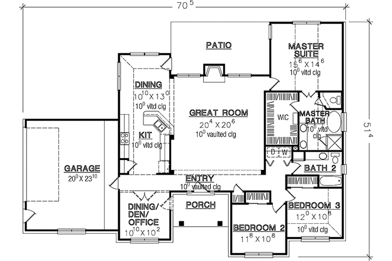 Home Plan - Floor Plan - Main Floor for European House Plan #472-385 - 3 bed, 2 bath