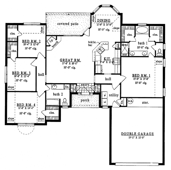 House Plan Design - European Floor Plan - Main Floor Plan #42-486