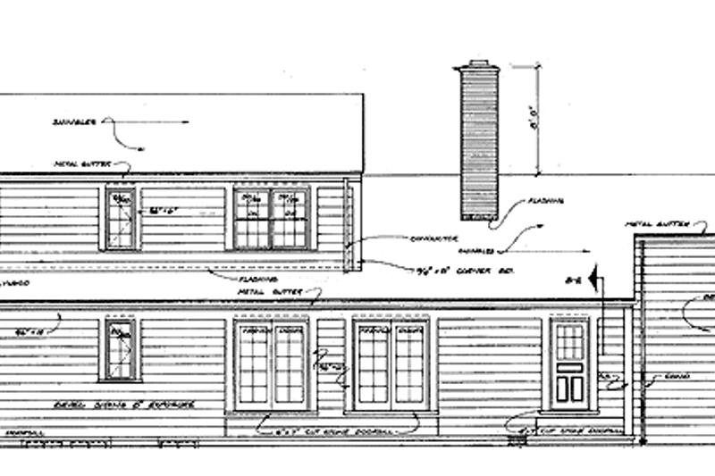 Home Plan - Exterior - Rear Elevation for Country House Plan #72-760 - 3 bed, 3.5 bath
